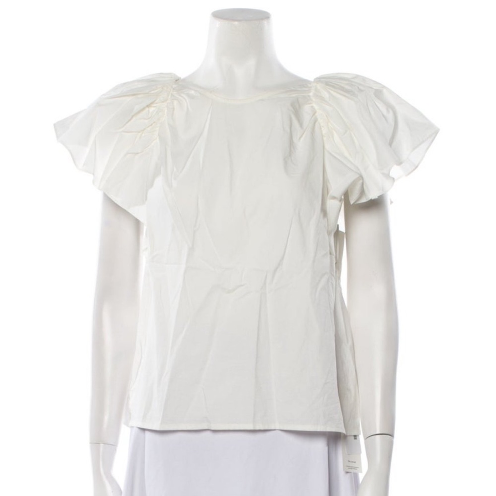Rachel Comey Elegant White Ruffle Sleeve Top